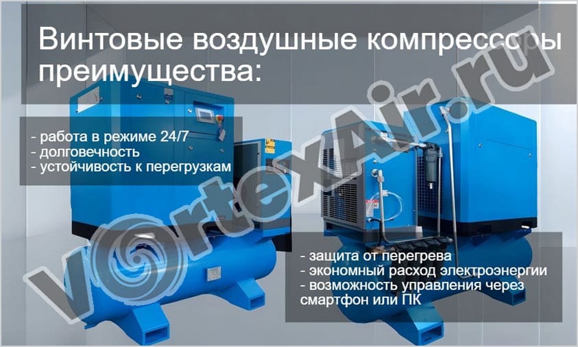 Купить винтовой воздушный компрессор ВКЛР1115.5С, расход воздуха до 0,9 м³/мин