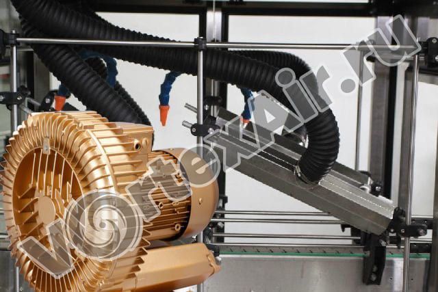 Вихревые воздуходувки и воздушные ножи для очистки изделий от пыли и грязи