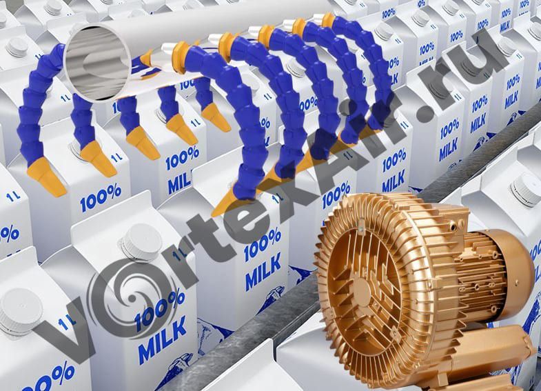 Воздуходувки для сушки картонной упаковки с полиэтиленовым слоем